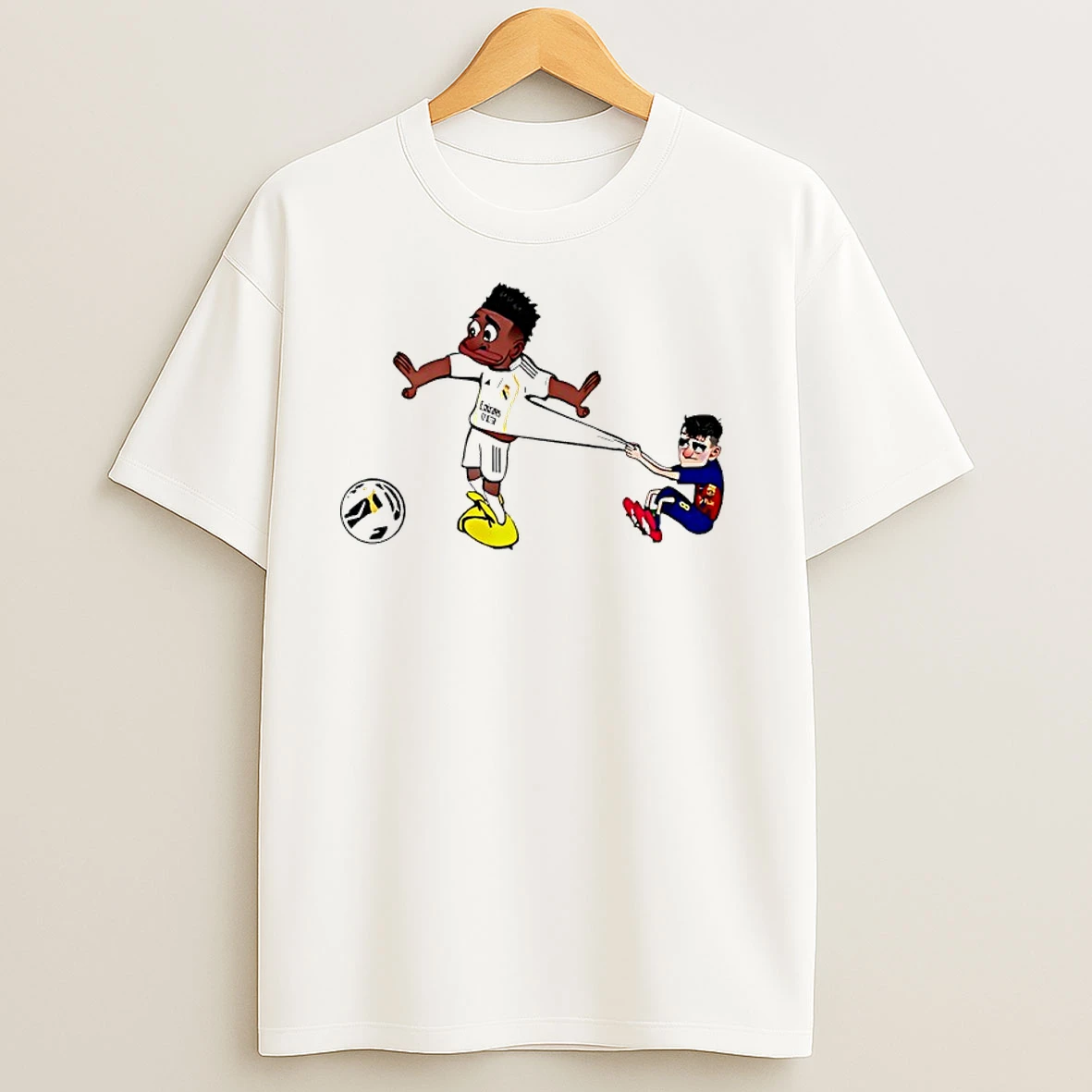 Pedri Pulling Vini Caricature T Shirts