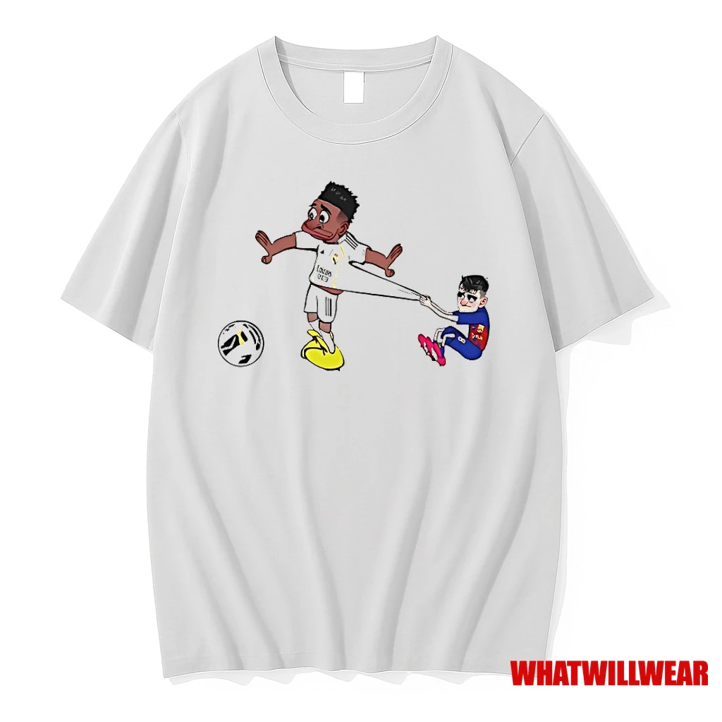 Pedri Pulling Vinicius Cartoon Shirts