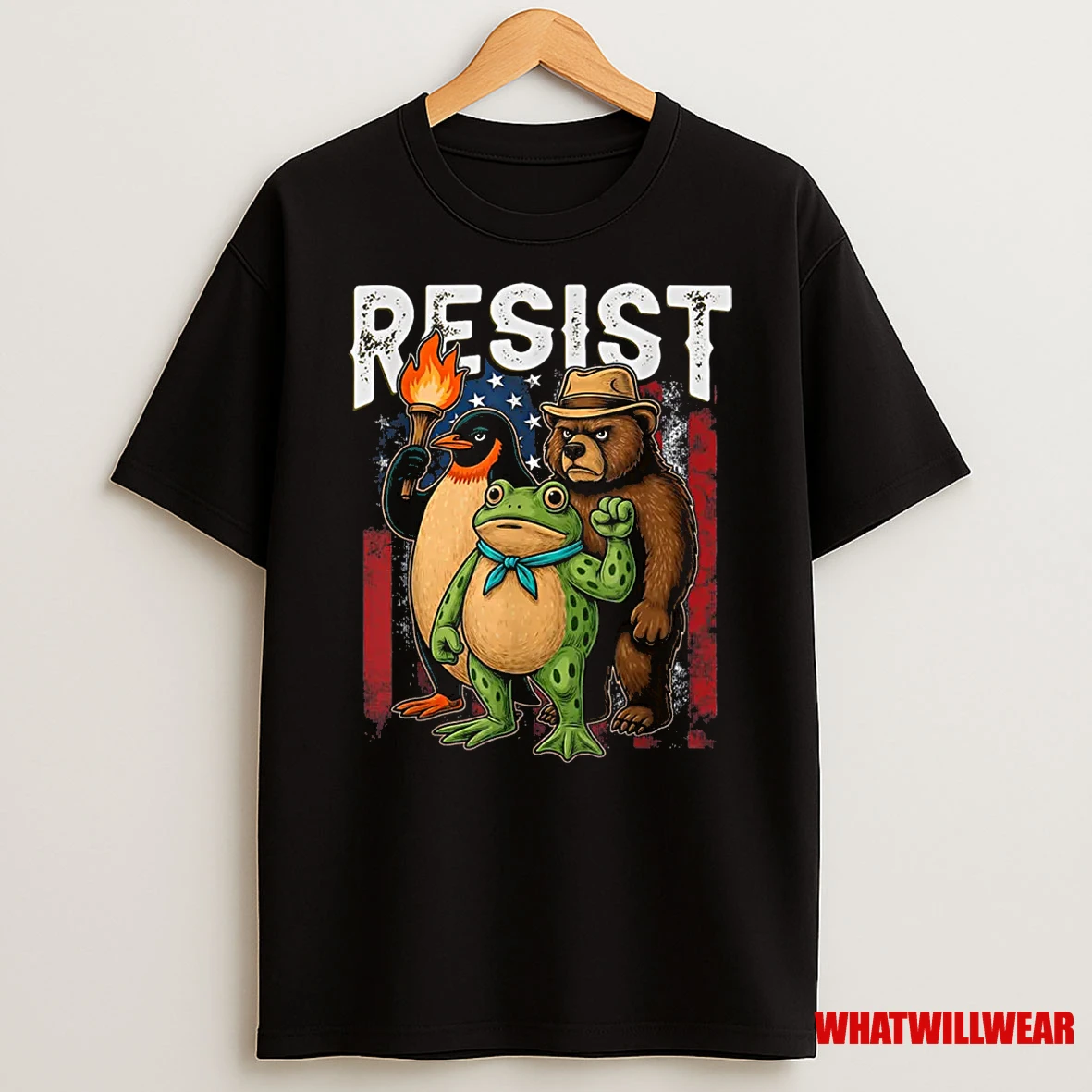 Penguin Frog Bear Resist Protest Against Tariffs Shirts