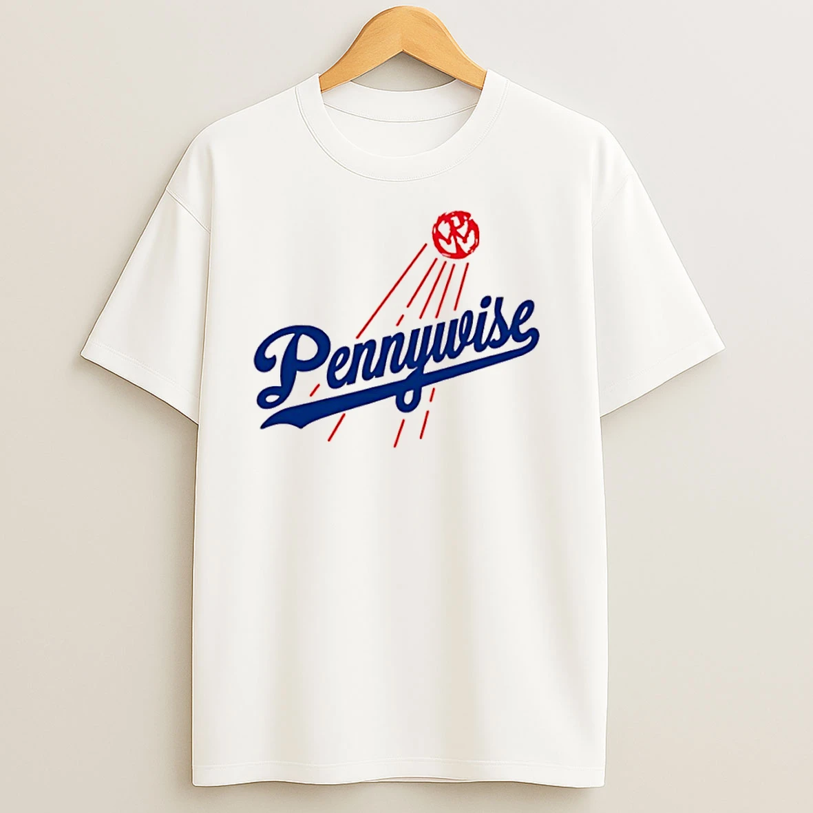 Pennywise X Los Angeles Dodgers Logo T Shirts