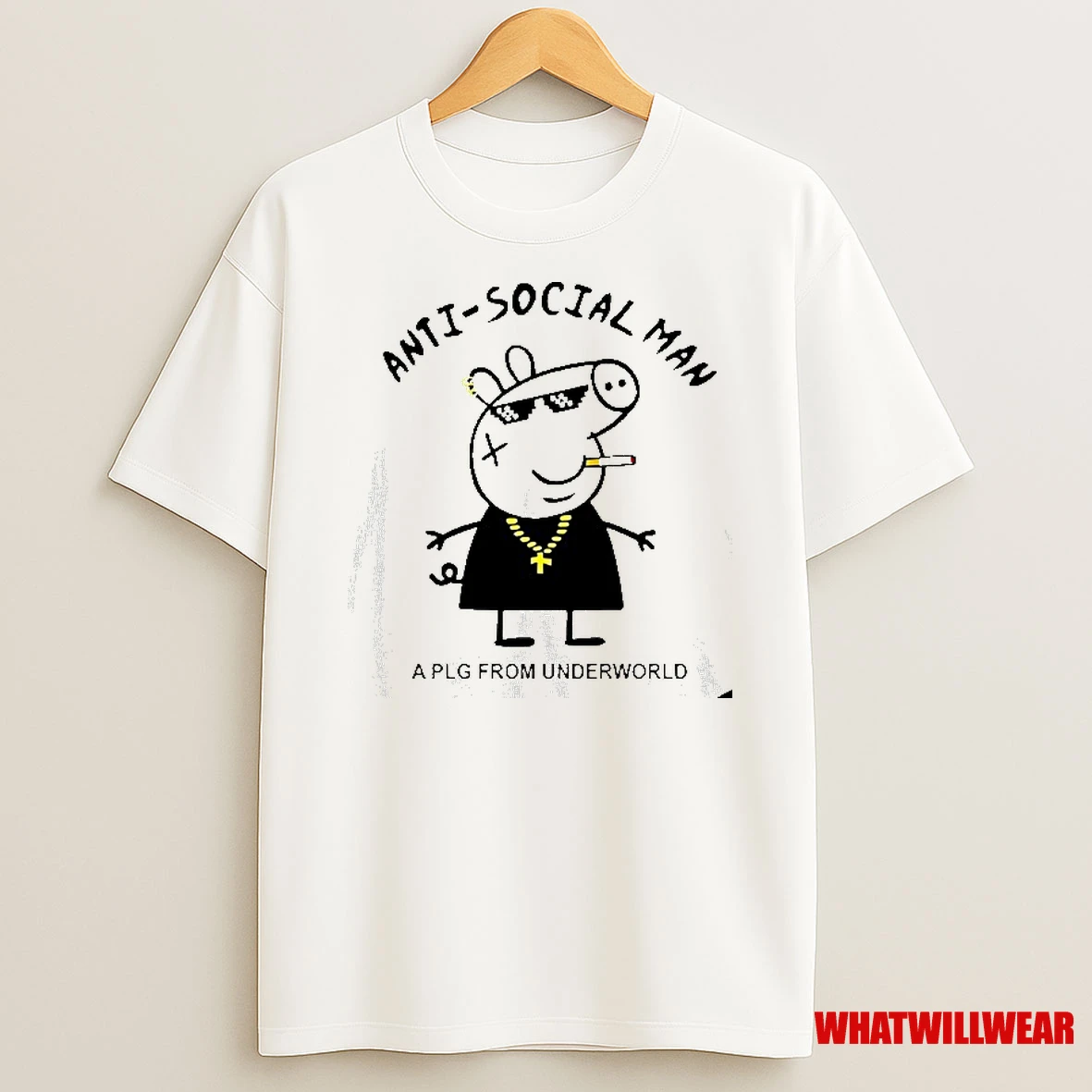 Peppa Pig Anti Social Man A Plg From Underworld Shirts
