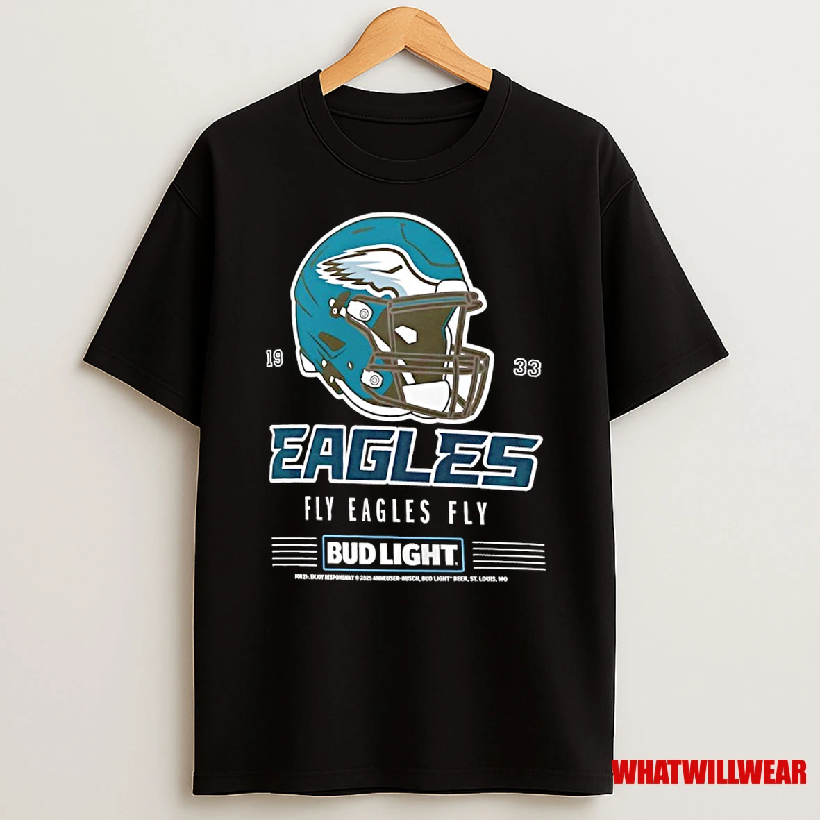 Philadelphia Eagles Bud Light 1933 Fly Eagles Fly Football Helmet Shirts