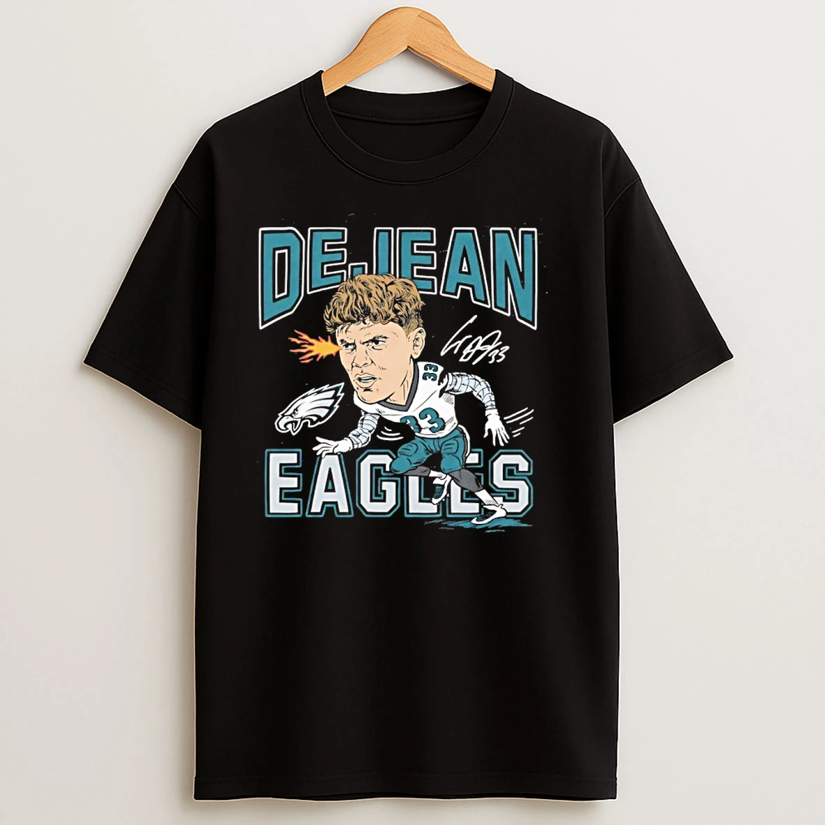 Philadelphia Eagles Cooper Dejean Player Signature Caricature T Shirts