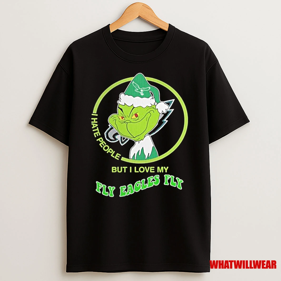 Philadelphia Eagles Grinch Hates People But Loves Football Xmas 2025 Shirts