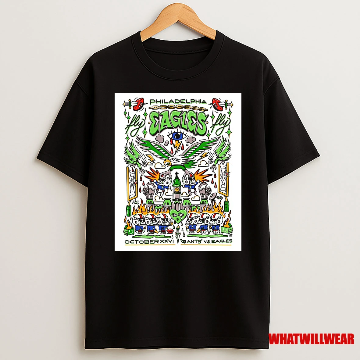 Philadelphia Eagles Vs New York Giants Fly Eagles Fly October 26 2025 Kelly Green Shirts