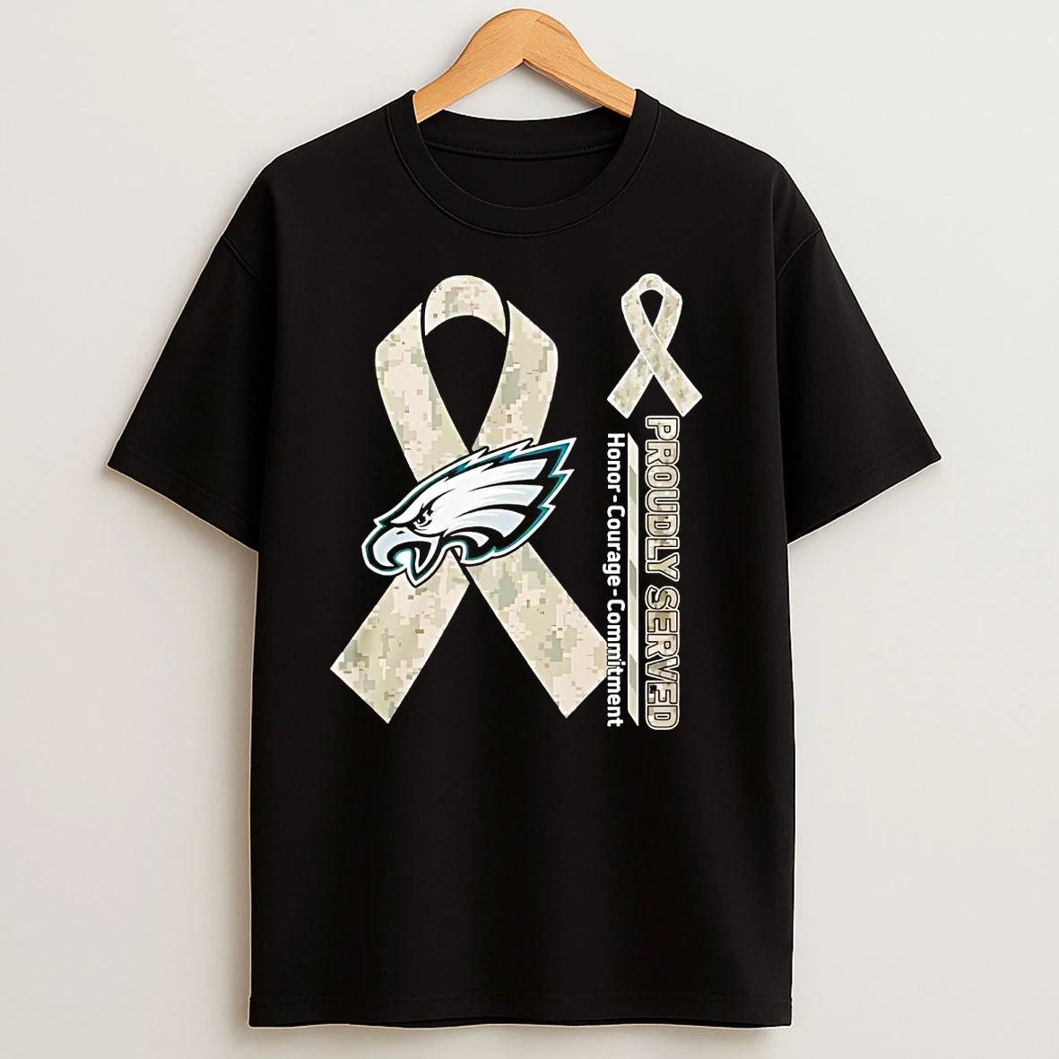 Philadelphia Eagles Proudly Served Honor Courage Commitment T Shirts
