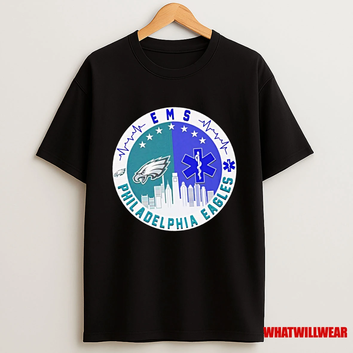 Philadelphia Eagles X Ems Emergency Medical Services Logo Shirts