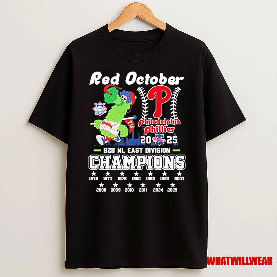 Philadelphia Phillies Back 2 Back Nl East Division Champions Red October Shirts