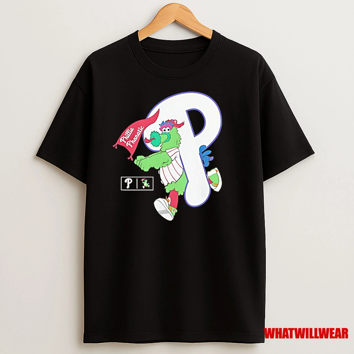 Philadelphia Phillies Deceptor Mascot Holding Red Flag Shirts