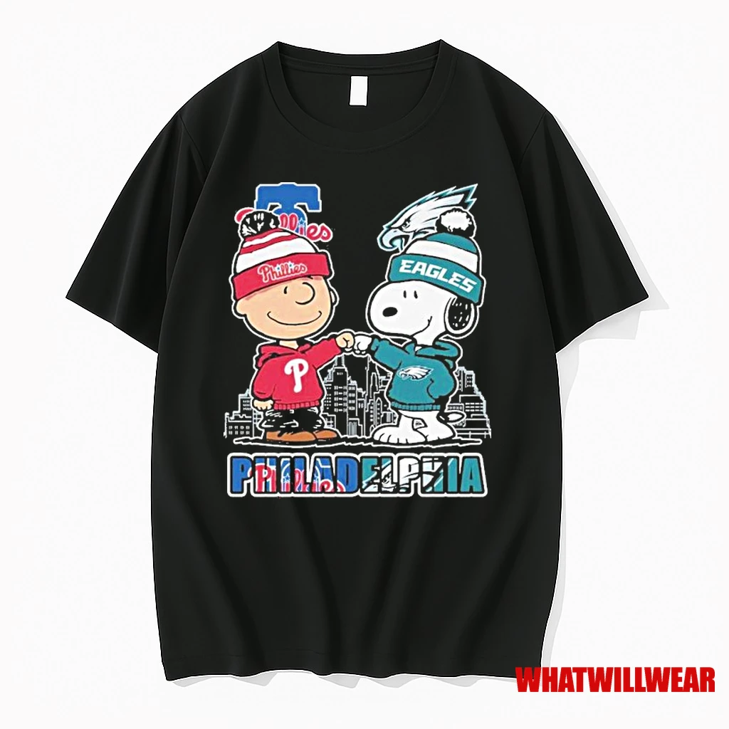 Philadelphia Phillies Philadelphia Eagles 75th Anniversary Of Peanuts Snoopy Shirts