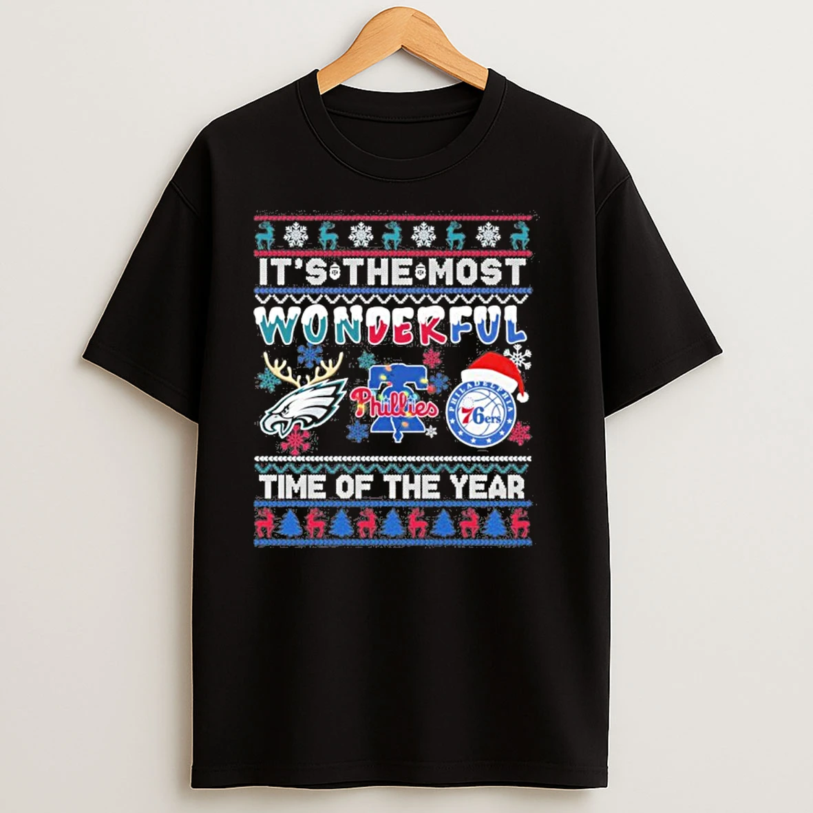 Philadelphia Sports Teams Logo Its The Most Wonderful Time Of The Year Christmas T Shirts
