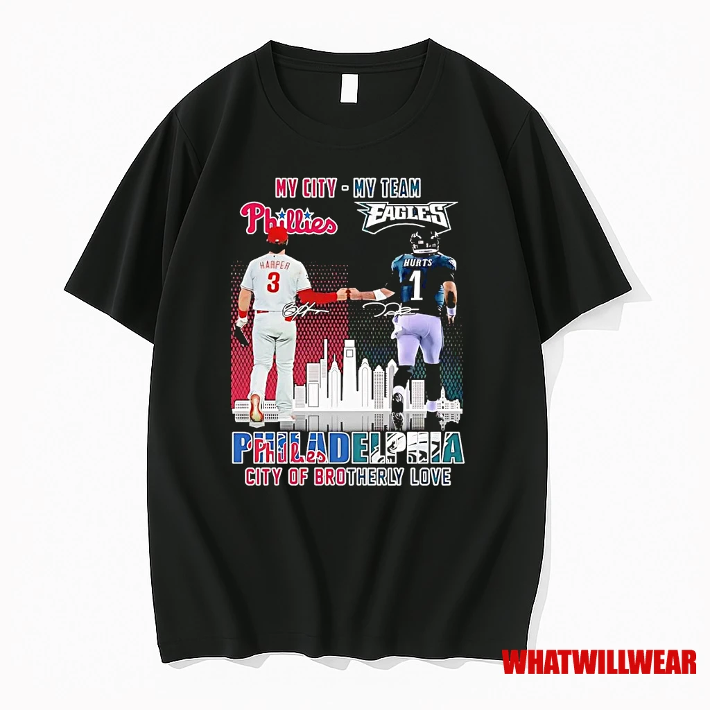 Philadelphia Sport My City My Team City Of Brotherly Love Phillies Eagles Shirts