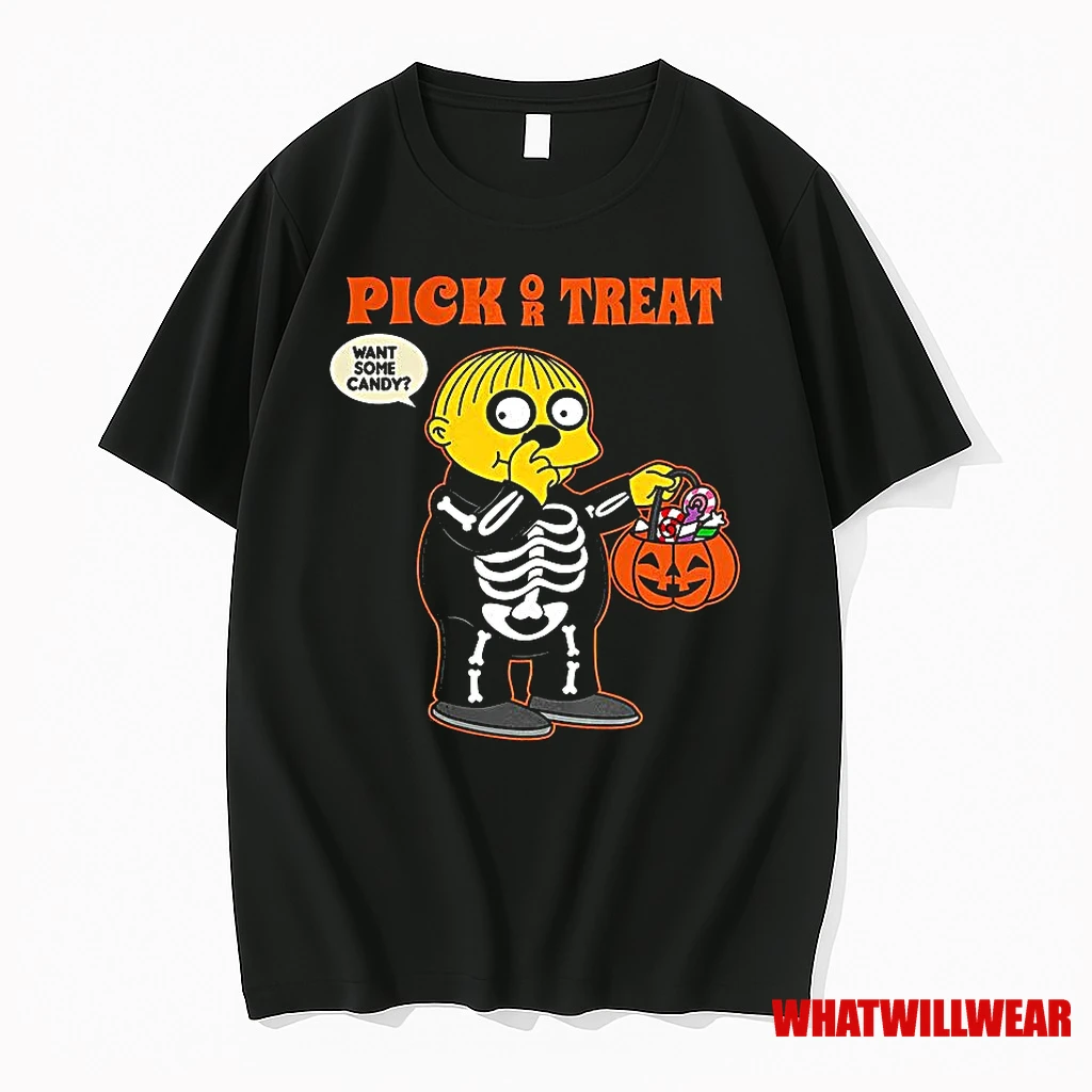 Pick Or Treat Want Some Candy Cartoon Halloween Shirts