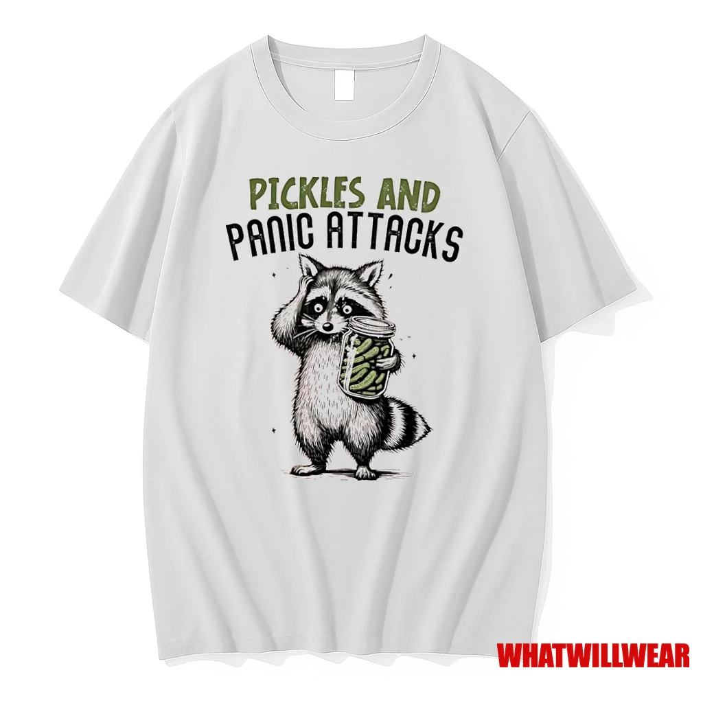 Pickles And Panic Attacks Mental Health Retro Raccoon Shirts