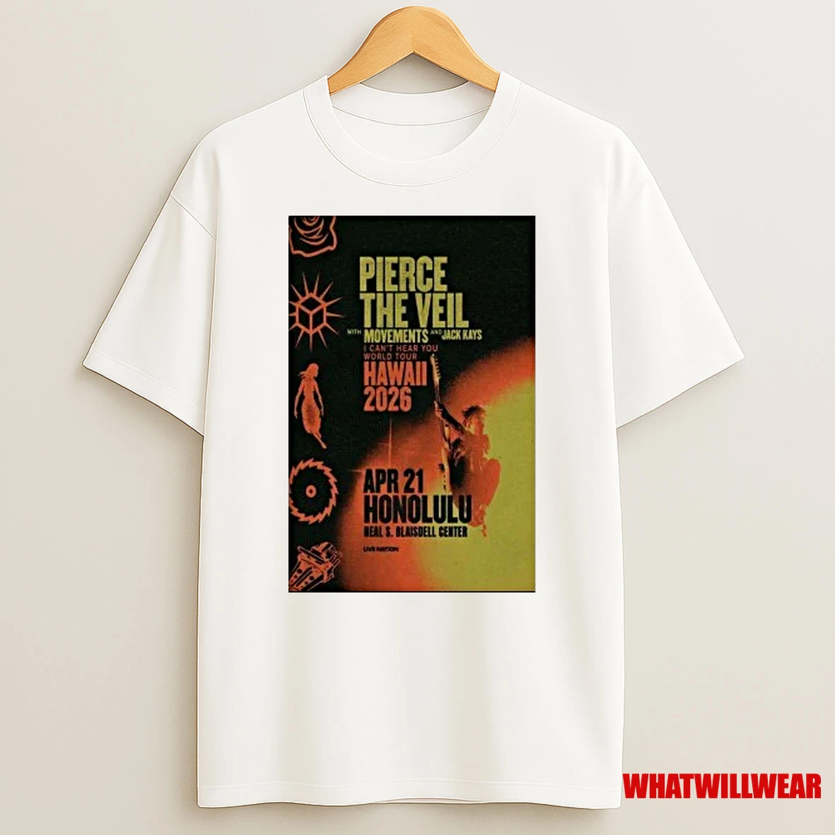 Pierce The Veil Apr 21 2026 Neal S Blaisdell Center Honolulu Hawaii Shirts