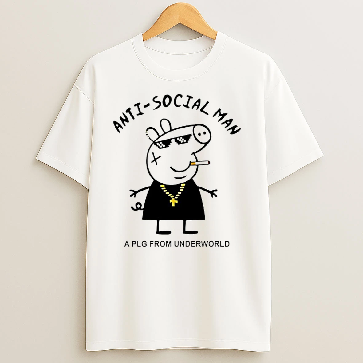Pig Anti Social Man A Plg From Underworld T Shirts