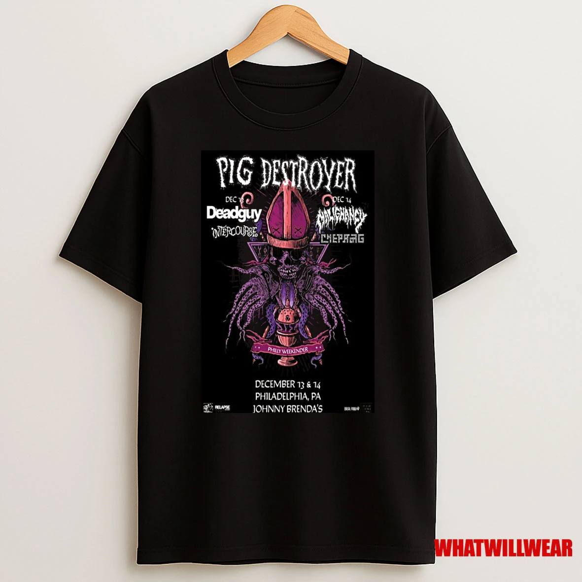 Pig Destroyer Philadelphia Pa December 13 14 2025 Concert Shirts
