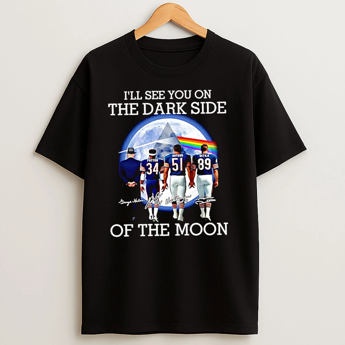 Pink Floyd X Chicago Bears Ill See You On The Dark Side Of The Moon Signatures T Shirts