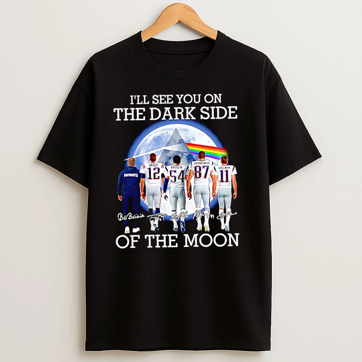 Pink Floyd X New England Patriots Ill See You On The Dark Side Of The Moon Signatures T Shirts