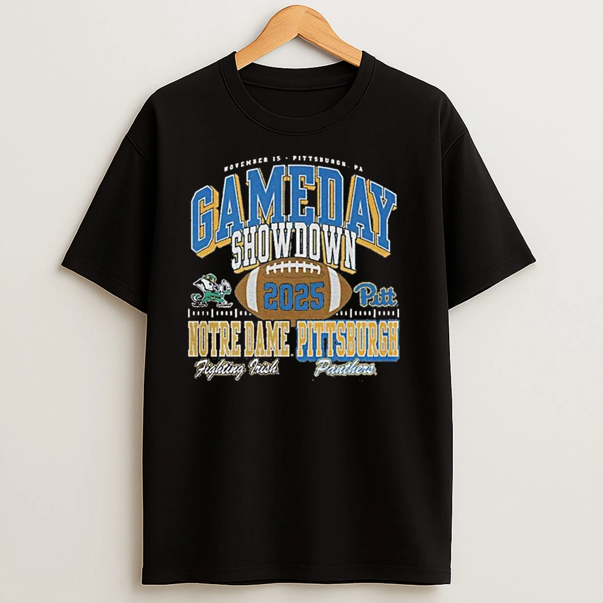 Pitt Panthers Vs Notre Dame Fighting Irish 2025 Gameday Showdown T Shirts