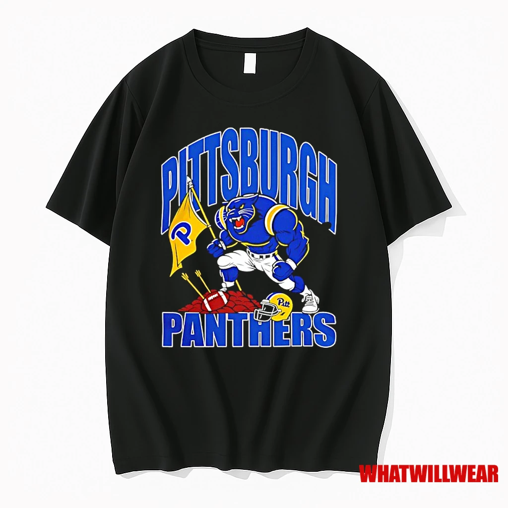 Pittsburgh Panthers Plant Flag With Mascot Shirts