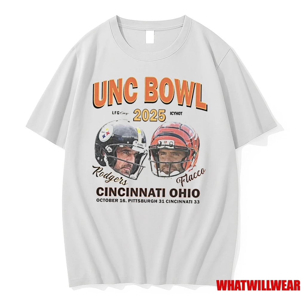 Pittsburgh Steelers Aaron Rodgers Vs Cincinnati Bengals Joe Flacco Cincinnati Ohio Unc Bowl 2025 Shirts