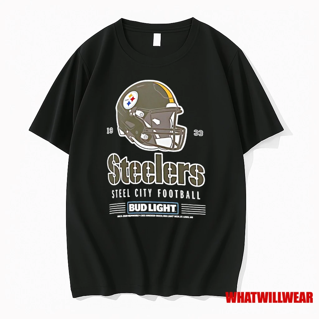 Pittsburgh Steelers Bud Light 1933 Steel City Football Helmet Shirts