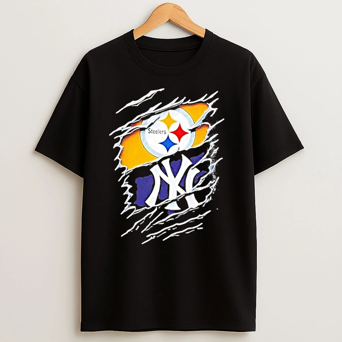 Pittsburgh Steelers Football X New York Yankees Baseball T Shirts