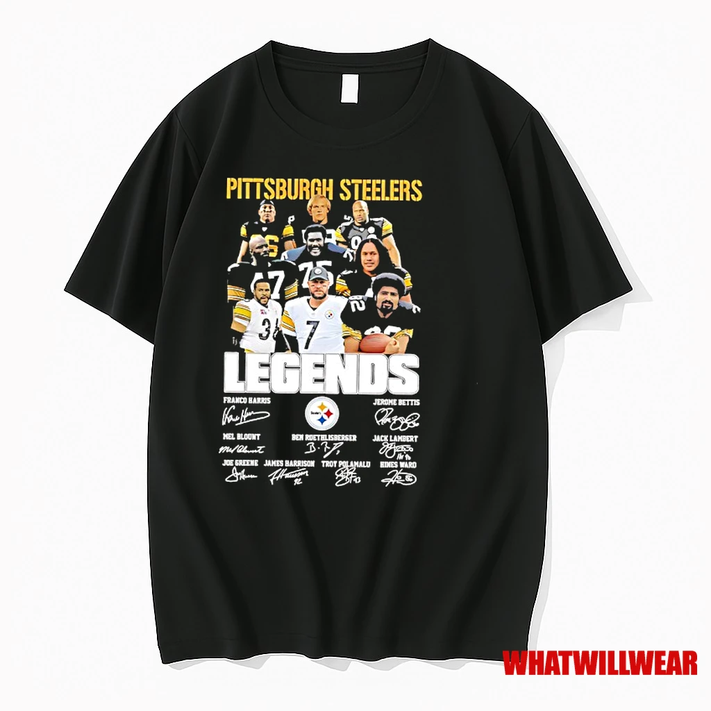 Pittsburgh Steelers Legends Jerome Bettis Jack Lambert Hines Ward Signatures Shirts