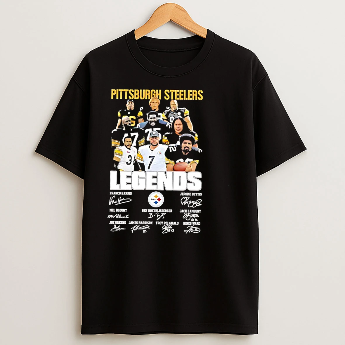 Pittsburgh Steelers Legends Jerome Bettis Jack Lambert Hines Ward Signatures T Shirts
