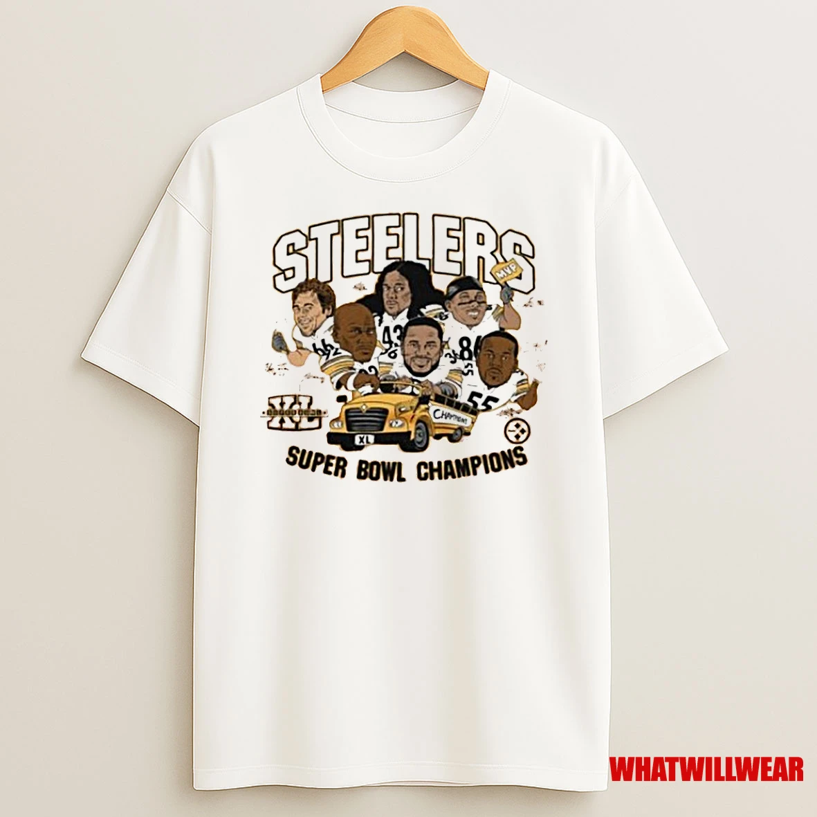 Pittsburgh Steelers Nfl Super Bowl Champions Caricatures Homage Signatures Shirts