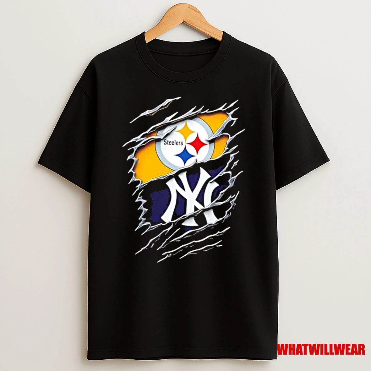 Pittsburgh Steelers Football X New York Yankees Baseball Shirts
