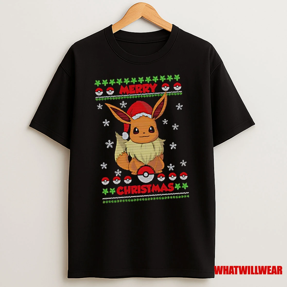 Pokemon Merry Chrismas Seasonal Graphic Shirts