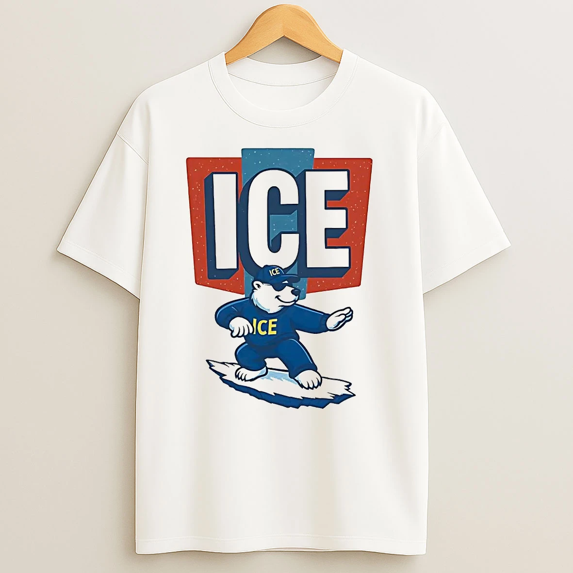 Polar Bear Surfing Ice T Shirts