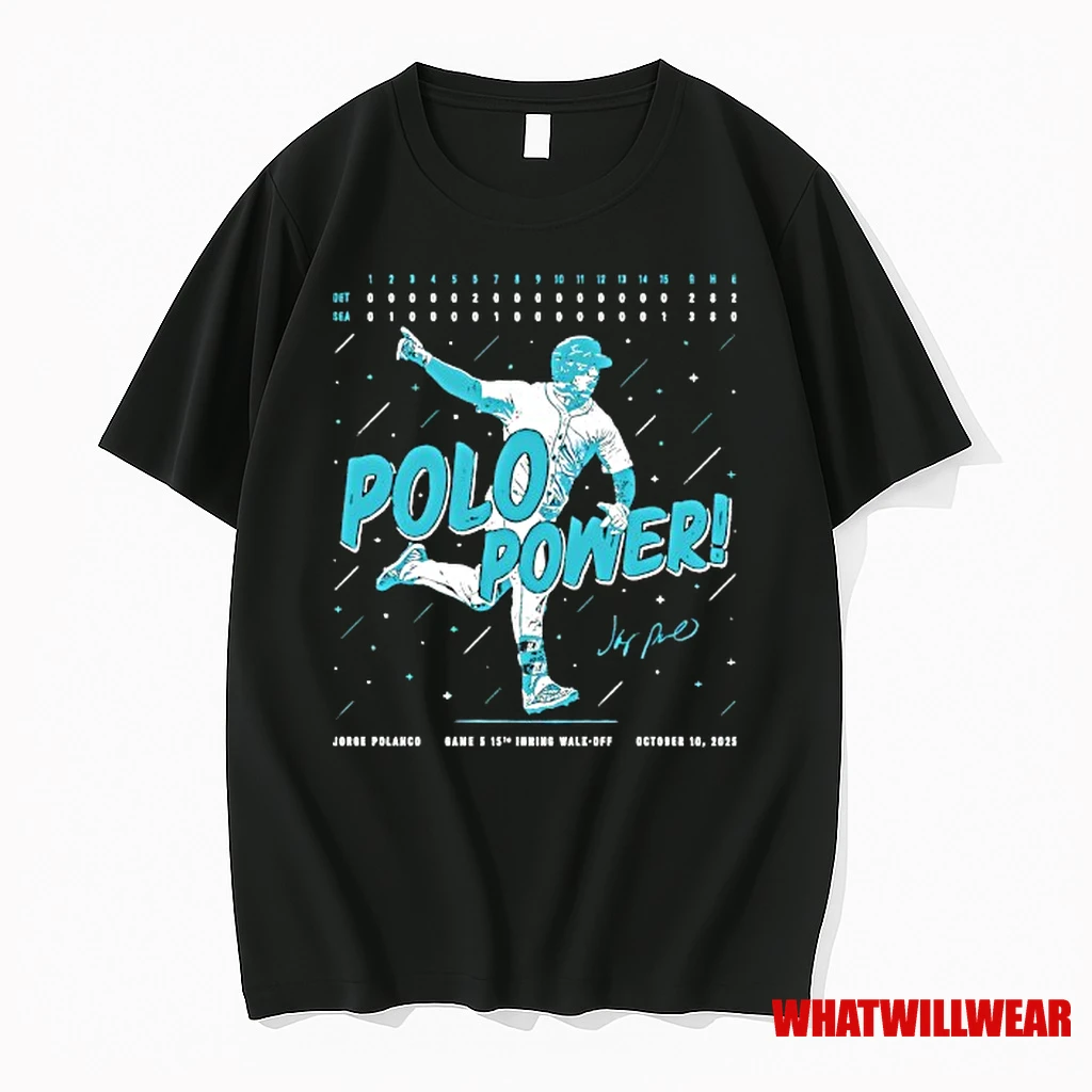 Polo Power Jorge Polanco Seattle Mariners Baseball 2025 Shirts
