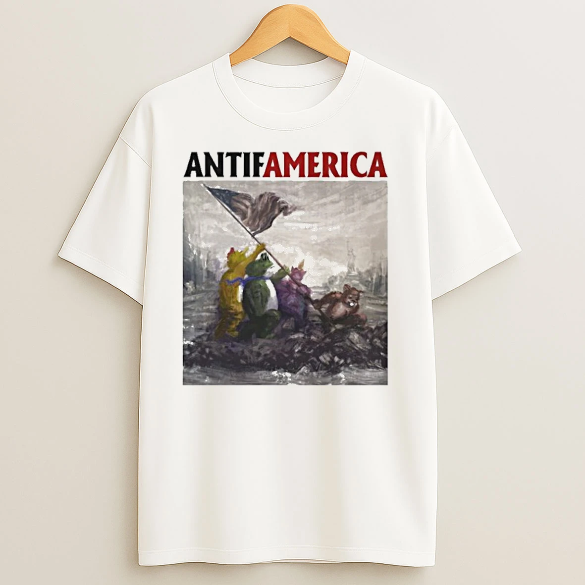 Portland Frog Antifamerica T Shirts