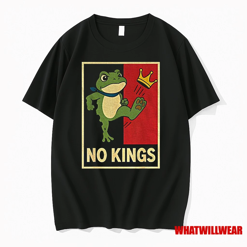 Portland Frog No King Protest Kicking Crown Anti Trump Shirts