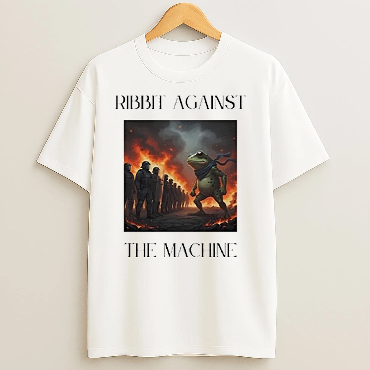 Portland Frog Protest Ribbit Against The Machine T Shirts