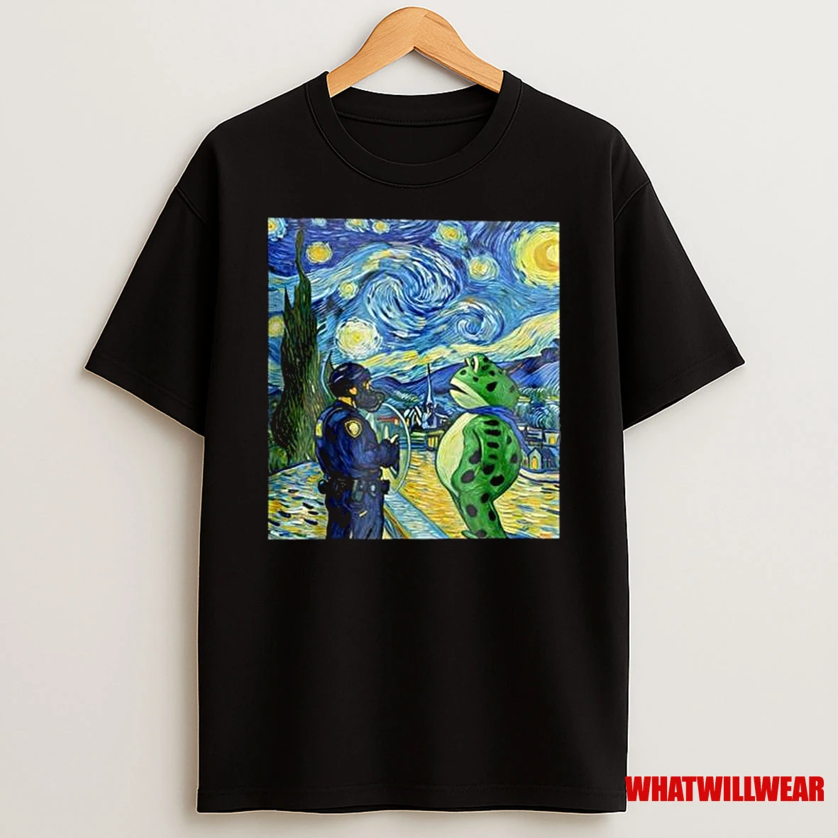 Portland Frog Starry Night Van Gogh Shirts