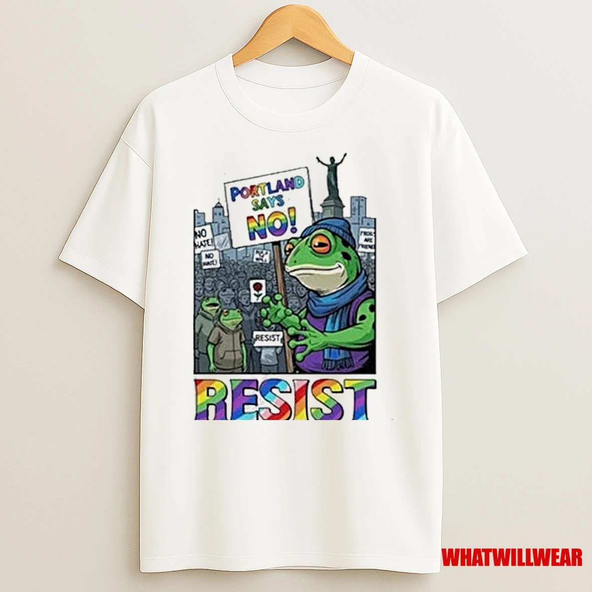 Portland Says No Resist Frog Protest Anti Ice Anti Fascism Anti Trump Shirts