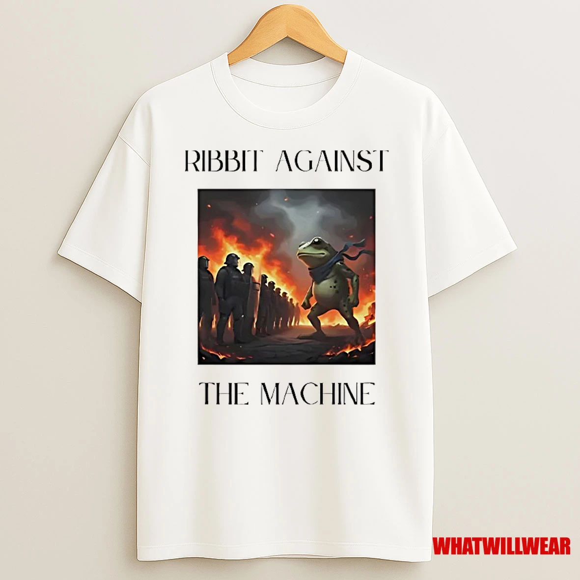 Portland Frog Protest Ribbit Against The Machine Shirts