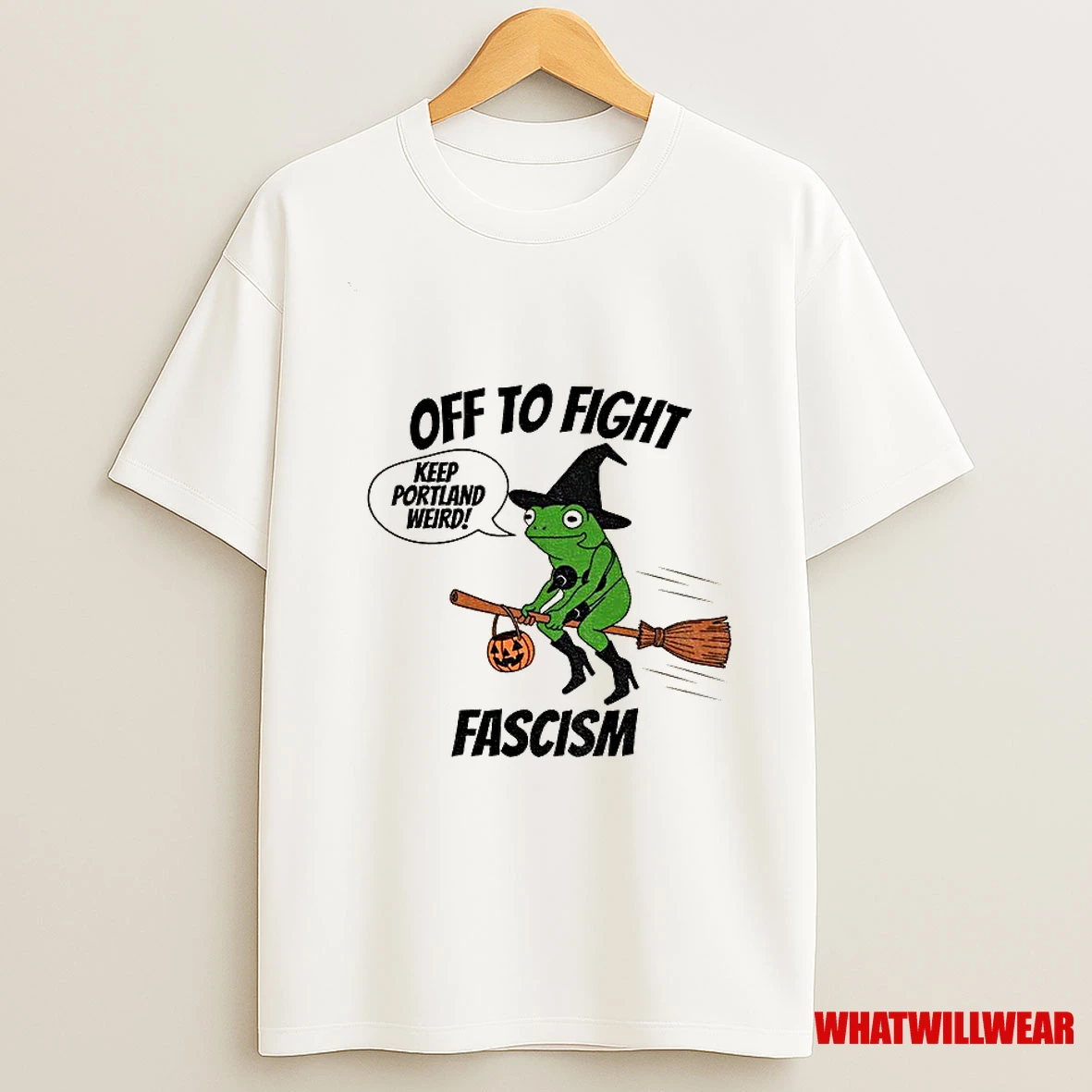 Portland Frog Witches Pumpkin Off To Fight Keep Portland Weird Fascism Halloween Shirts