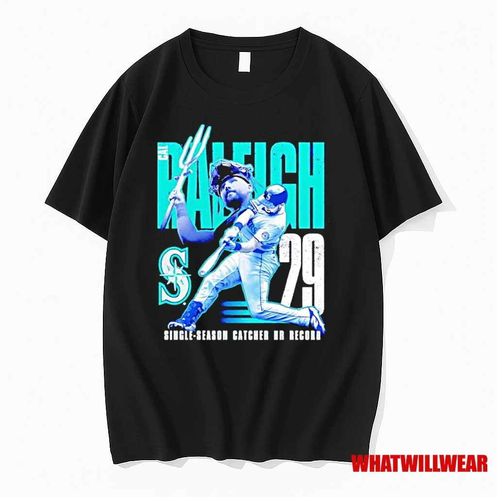 Postseason Cal Raleigh Seattle Mariners Catcher Home Run Record Shirts