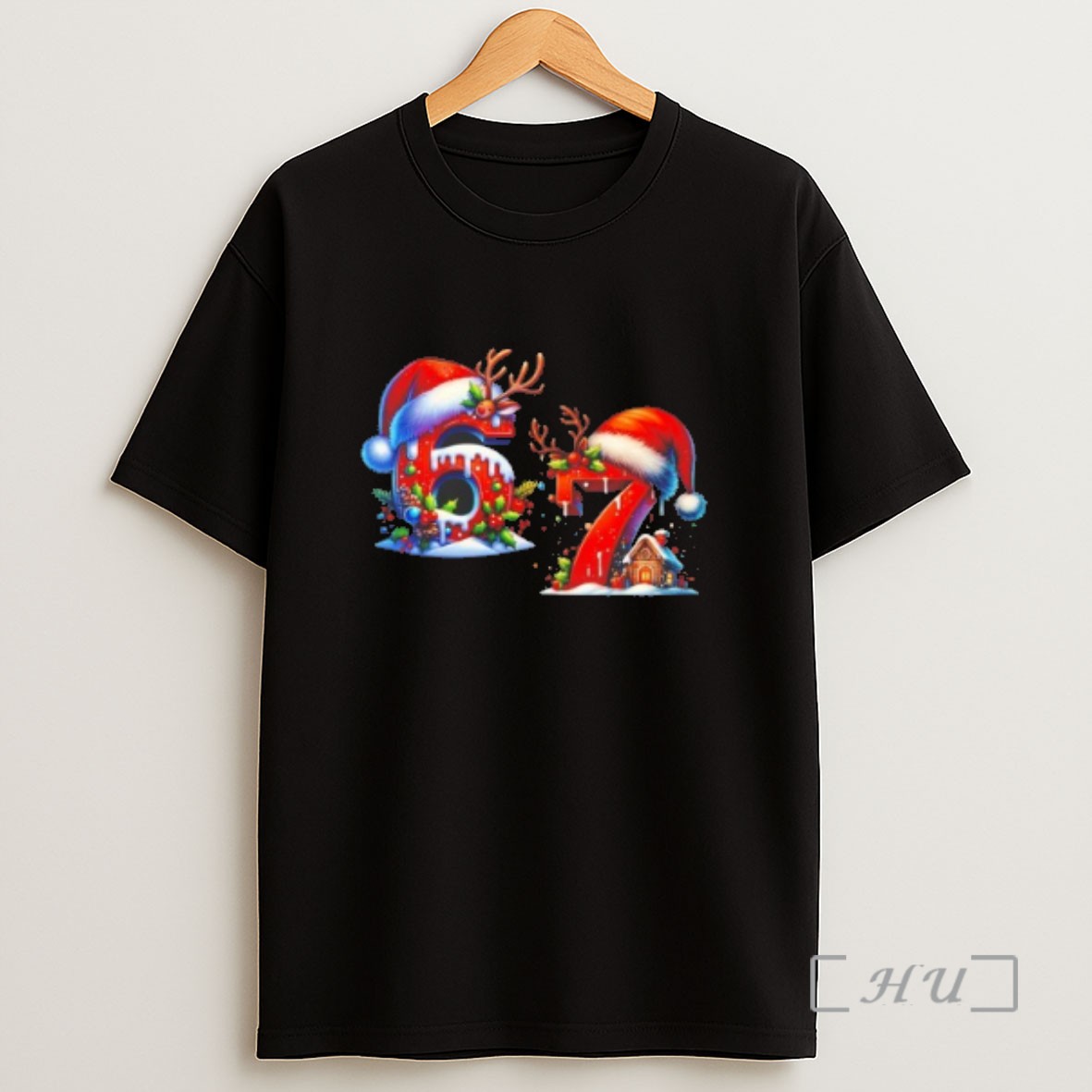 Premium 6 7 Meme Christmas Santa Hat Sweatshirt Tee Shirt