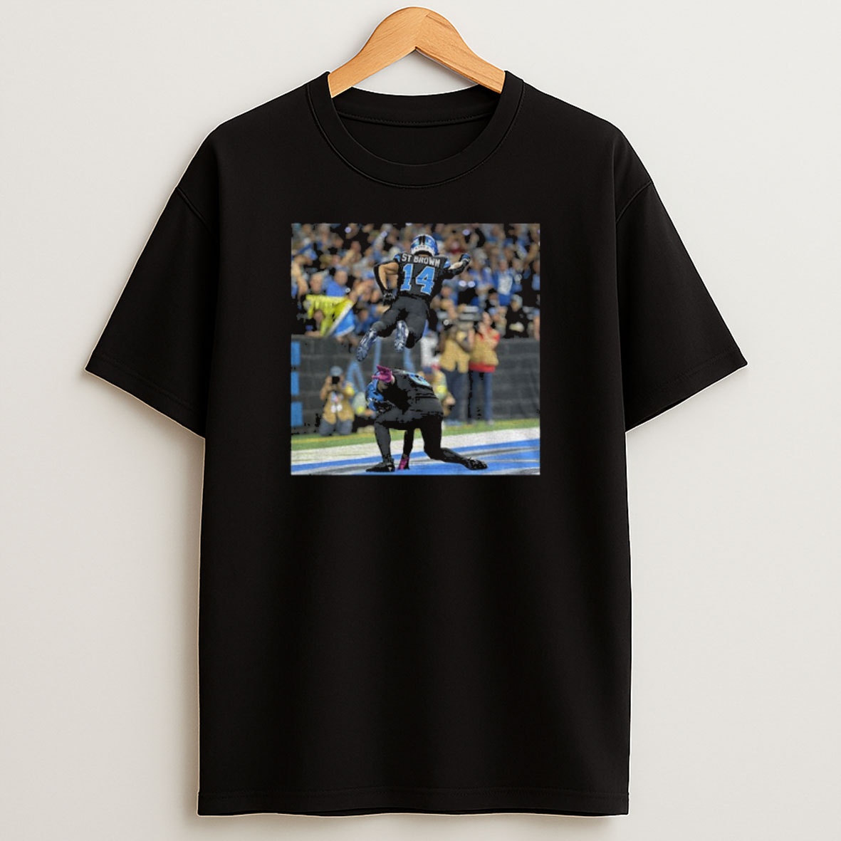 Premium Amon Ra St Brown And Jahmyr Gibbs Spider Man Photo Sweatshirt Tee