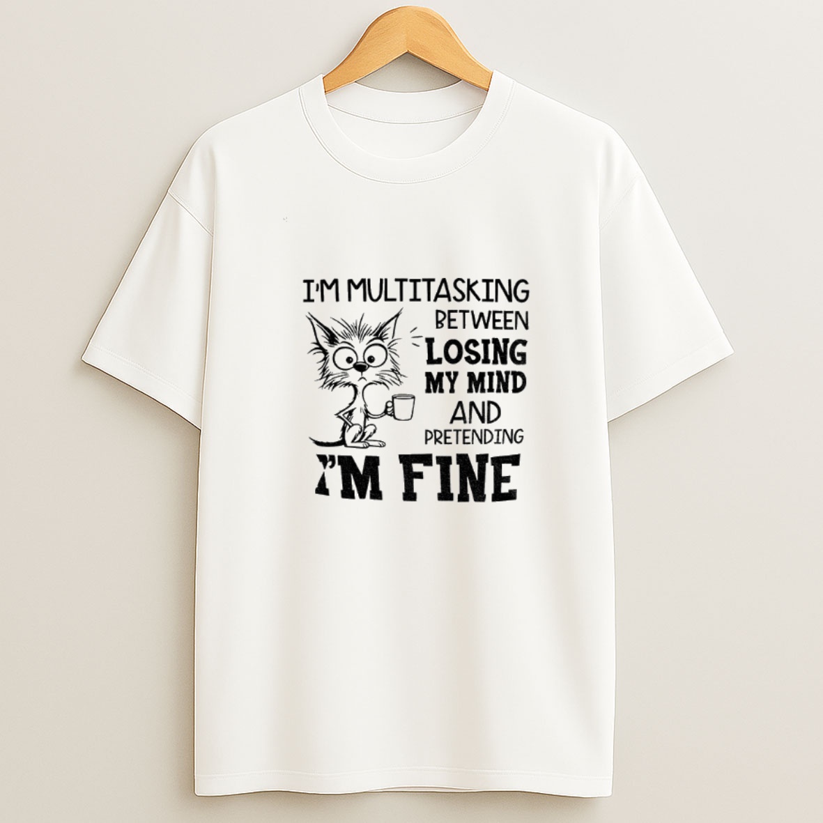 Premium Cat Im Multitasking Between Losing My Mind And Pretending Im Fine Sweatshirt Tee