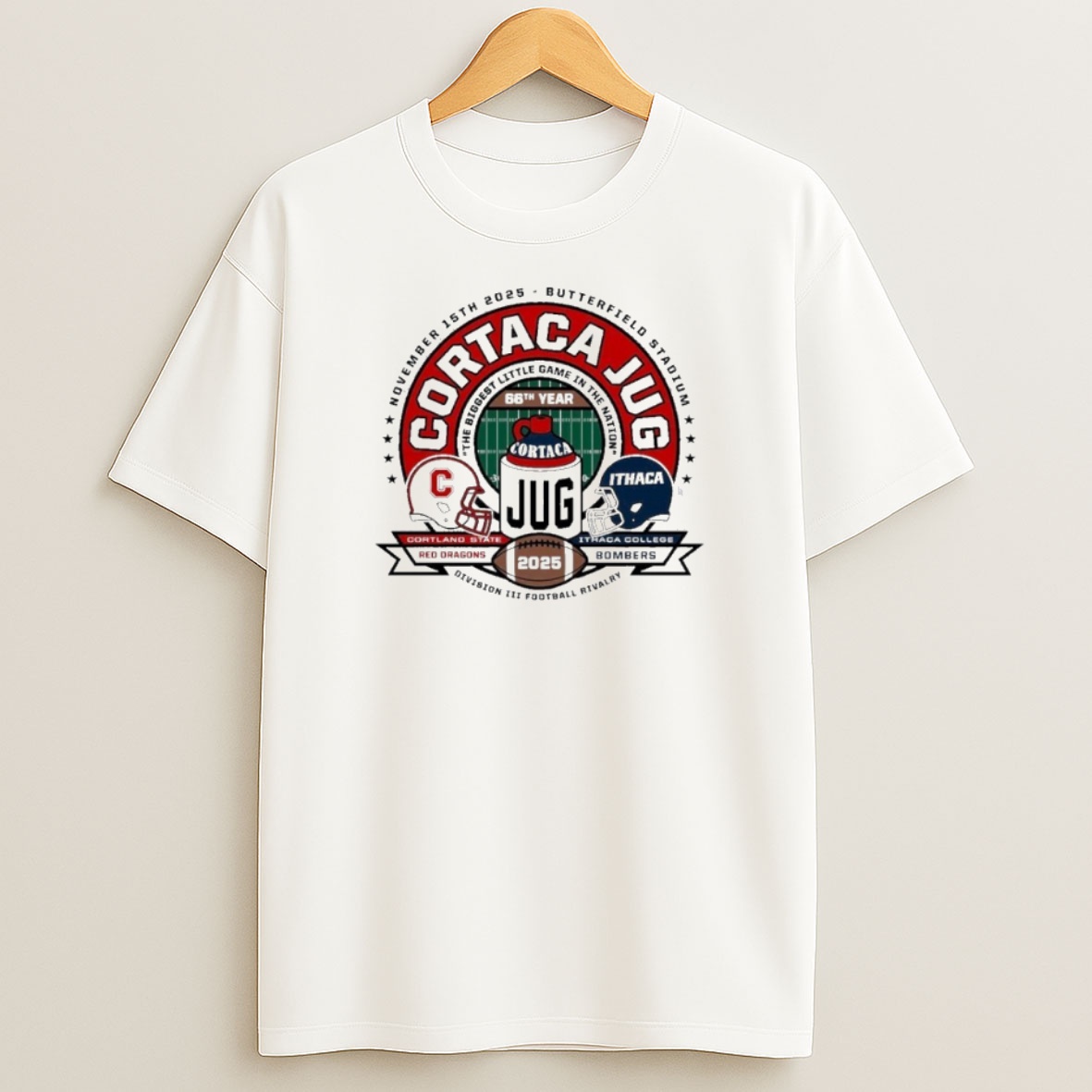Premium Cortland State Vs Ithaca 2025 Cortaca Jug Diii Football Rivalry Sweatshirt Tee