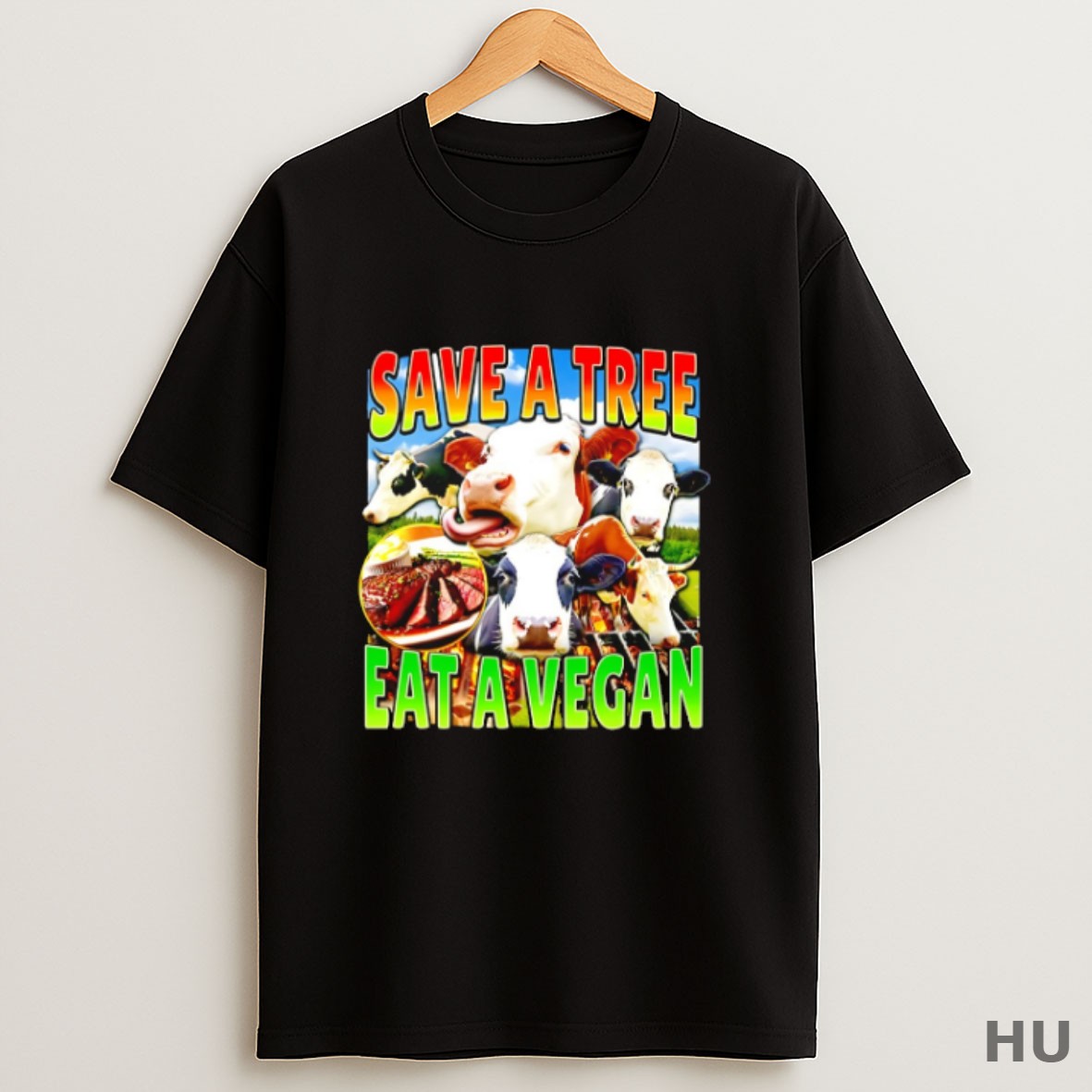 Premium Cow Save A Tree Eat A Vegan T Shirt Sweatshirt Tee