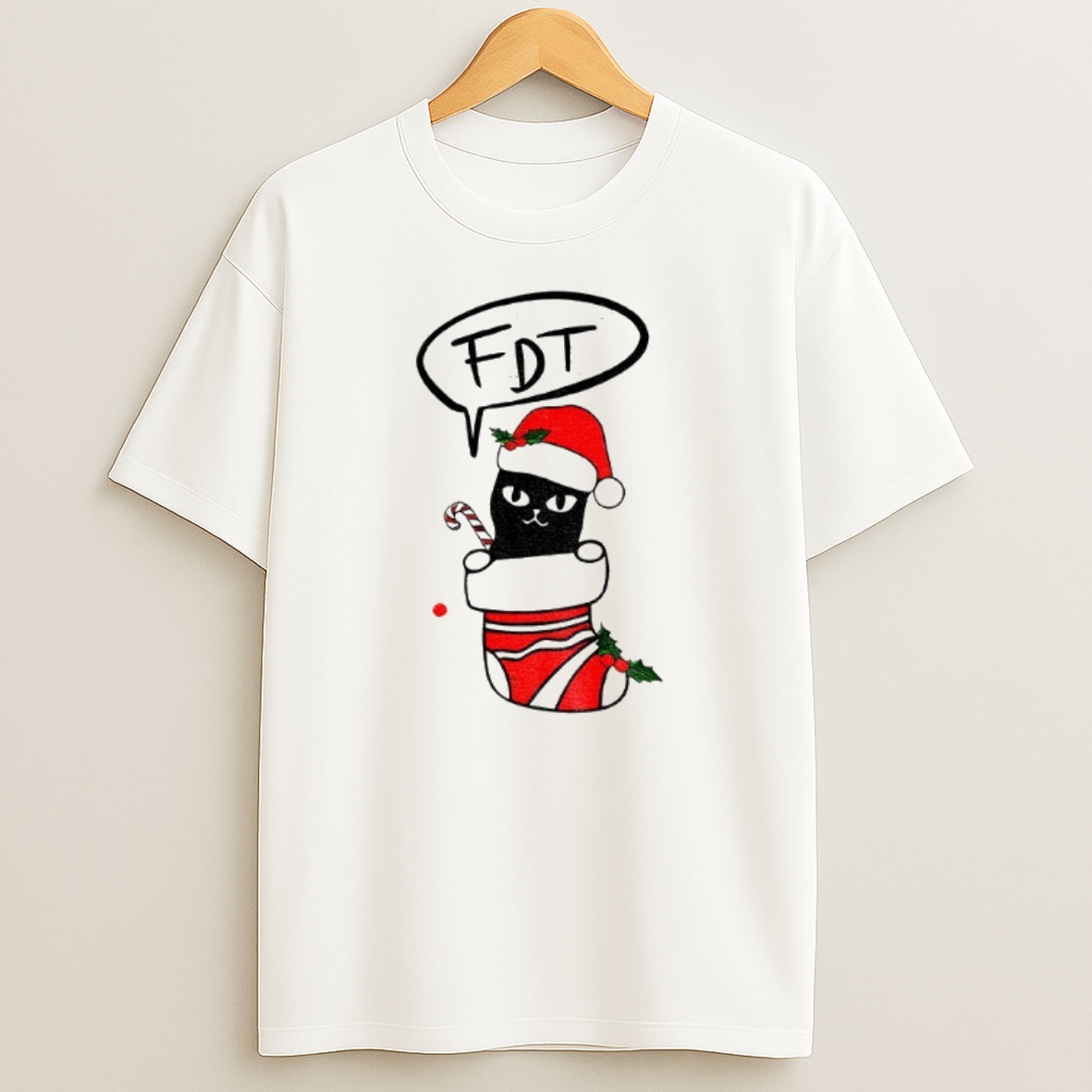 Premium Fdt No Kings Black Cat Anti Trump Christmas Sweatshirt Tee