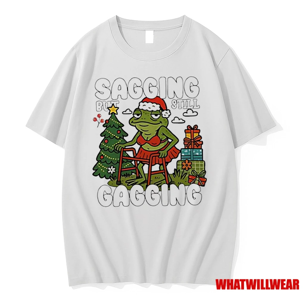 Premium Frog Sagging But Still Gagging Christmas Shirts